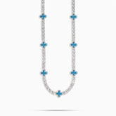 Iced Out 4mm Clover Tennis Chain Blue